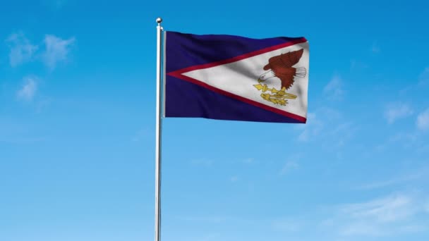 Amerikanska Samoas Flagga Nationell Amerikansk Samoa Flagga Render Sky Bakgrund — Stockvideo