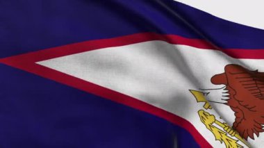 Yüksek detaylı Amerikan Samoası bayrağı. Ulusal Amerikan Samoa bayrağı. Üç boyutlu çizim. İpek kumaş bayrağı.