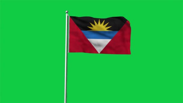 Alta Bandera Detallada Antigua Barbuda Antigua Barbuda Bandera América Del — Vídeo de stock