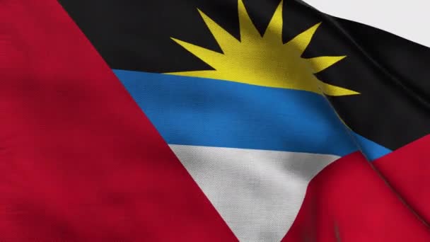 Hoch Detaillierte Flagge Von Antigua Und Barbuda Antigua Und Barbuda — Stockvideo