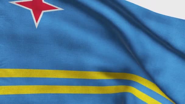 Drapelul Aruba Drapelul Național Aruba America Sud Render Steagul Țesăturii — Videoclip de stoc