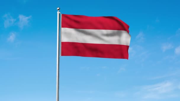 Высокий Детальный Флаг Австрии Флаг Австрии Европе Render Небесный Фон — стоковое видео