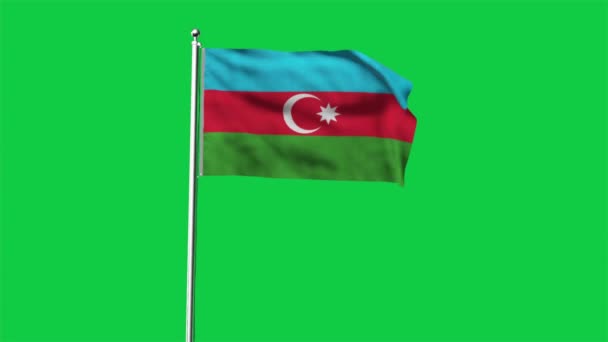 Azerbaycan Yüksek Detaylı Bayrağı Ulusal Azerbaycan Bayrağı Boyutlu Çizim Yeşil — Stok video