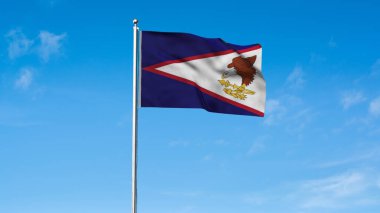 Yüksek detaylı Amerikan Samoası bayrağı. Ulusal Amerikan Samoa bayrağı. 3B illüstrasyon.