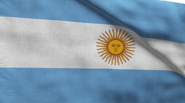 Arjantin bayrağı. Ulusal Arjantin bayrağı. Güney Amerika. 3B illüstrasyon.