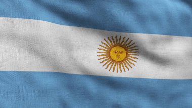 Arjantin bayrağı. Ulusal Arjantin bayrağı. Güney Amerika. 3B illüstrasyon.