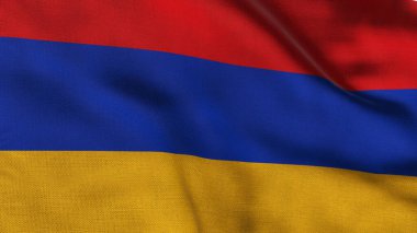 Ermenistan bayrağı. Ulusal Ermeni bayrağı. Asya. 3B illüstrasyon.