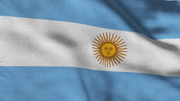 Arjantin bayrağı. Ulusal Arjantin bayrağı. Güney Amerika. 3B illüstrasyon.