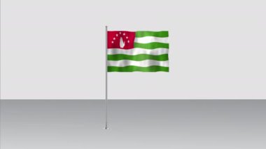 Abhazya 'nın yüksek detaylı bayrağı. Ulusal Abhazya bayrağı. Abhazya Cumhuriyeti. 3B Hazırlama.