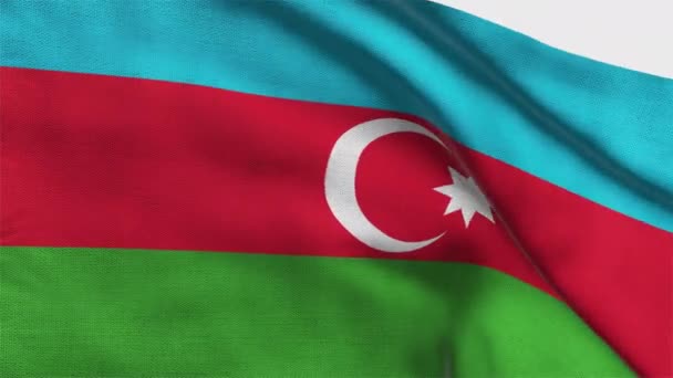 Bandeira Alta Detalhada Azerbaijão Bandeira Nacional Azerbaijão Renderização — Vídeo de Stock