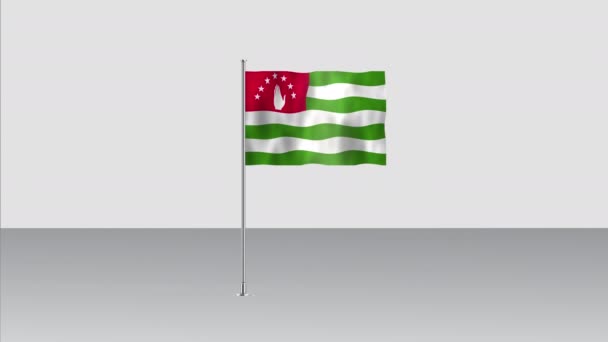 Alta Bandera Detallada Abjasia Bandera Nacional Abjasia República Abjasia Renderizado — Vídeo de stock