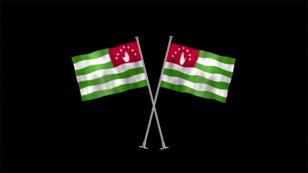 Abchaziens Flagga Nationell Flagga Abchazien Republiken Abchazien Render Svart — Stockvideo