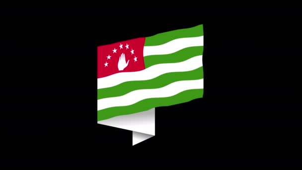 Abchaziens Flagga Nationell Flagga Abchazien Republiken Abchazien Render Svart — Stockvideo