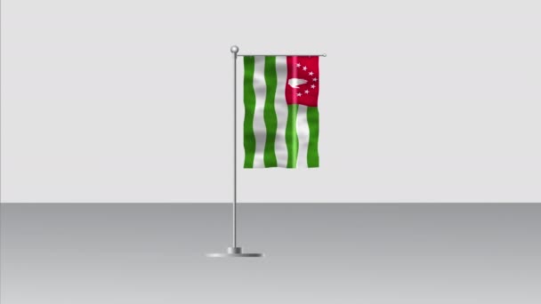 Bandeira Alta Detalhada Abcásia Bandeira Nacional Abcásia República Abcásia Renderização — Vídeo de Stock