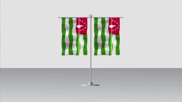 Velmi Podrobná Vlajka Abcházie Národní Vlajka Abcházie Republika Abcházie Vykreslení — Stock video