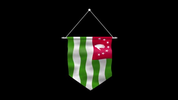 阿布哈兹的国旗非常详细 阿布哈兹国旗 阿布哈兹共和国 3D渲染 黑色Bg — 图库视频影像