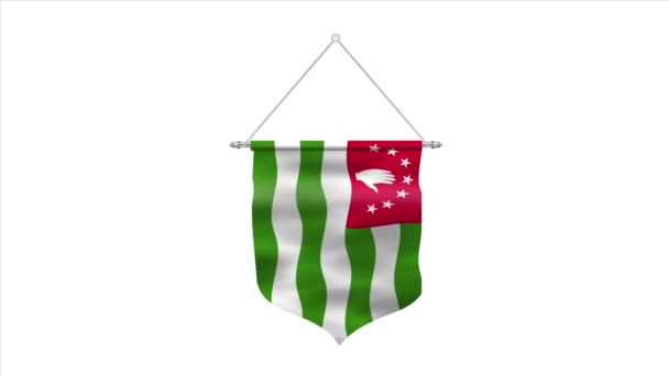 Abchaziens Flagga Nationell Flagga Abchazien Republiken Abchazien Render Vitt — Stockvideo