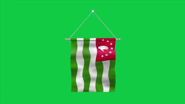 Abchaziens Flagga Nationell Flagga Abchazien Republiken Abchazien Render Gröna — Stockvideo
