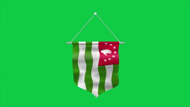 Высокий Детальный Флаг Абхазии Флаг Абхазии Республика Абхазия Render Green — стоковое видео