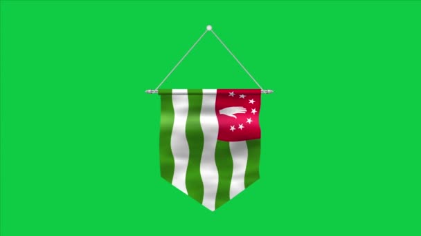 Abchaziens Flagga Nationell Flagga Abchazien Republiken Abchazien Render Gröna — Stockvideo