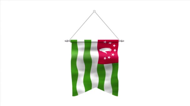 阿布哈兹的国旗非常详细 阿布哈兹国旗 阿布哈兹共和国 3D渲染 白色Bg — 图库视频影像