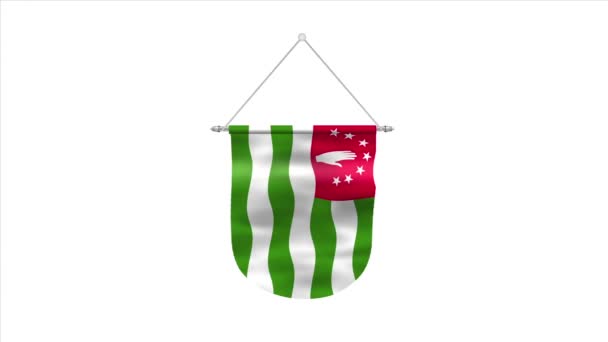 Abchaziens Flagga Nationell Flagga Abchazien Republiken Abchazien Render Vitt — Stockvideo