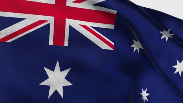 Υψηλή Λεπτομερής Σημαία Της Αυστραλίας Εθνική Σημαία Αυστραλίας Ωκεανία Αποτύπωση — Αρχείο Βίντεο