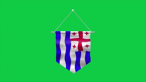 Υψηλή Λεπτομερής Σημαία Της Adjara Εθνική Σημαία Αντζάρα Απεικόνιση — Αρχείο Βίντεο