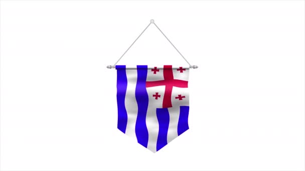 Adjara Nagy Részletességű Zászlója Nemzeti Adjara Zászló Illusztráció — Stock videók