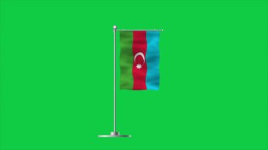 Azerbaycan 'ın yüksek detaylı bayrağı. Ulusal Azerbaycan bayrağı. Doğu Avrupa ve Batı Asya. 3B illüstrasyon.