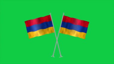 Ermenistan bayrağı. Ulusal Ermeni bayrağı. Asya. 3B illüstrasyon.