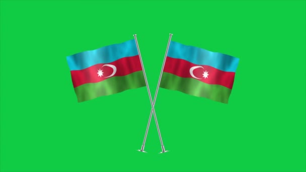 Bandeira Alta Detalhada Azerbaijão Bandeira Nacional Azerbaijão Europa Oriental Ásia — Vídeo de Stock