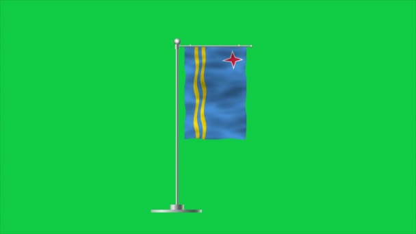 Hög Detaljerad Flagga Aruba Nationell Aruba Flagga Sydamerika Illustration — Stockvideo