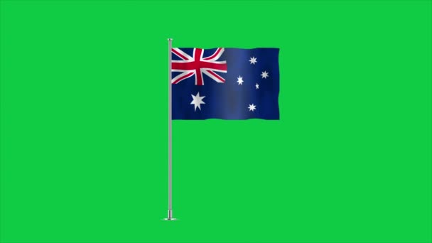 Alta Bandera Detallada Australia Bandera Australia Nacional Oceanía Ilustración — Vídeos de Stock