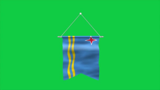 Hög Detaljerad Flagga Aruba Nationell Aruba Flagga Sydamerika Illustration — Stockvideo