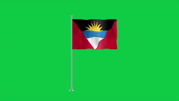 Hoch Detaillierte Flagge Von Antigua Und Barbuda Nationalflagge Antiguas Und — Stockvideo