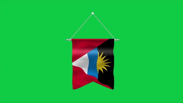 Высокий Детальный Флаг Антигуа Барбуды Национальный Флаг Антигуа Барбуды Северная — стоковое видео