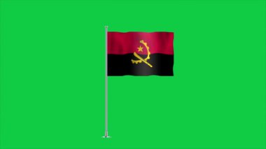 Angola 'nın yüksek detaylı bayrağı. Ulusal Angola bayrağı. Afrika. 3B illüstrasyon.