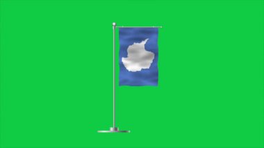 Antarktika 'nın yüksek detaylı bayrağı. Ulusal Antarktika bayrağı. 3B illüstrasyon.