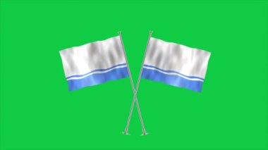 Altai Cumhuriyeti 'nin yüksek detaylı bayrağı. Ulusal Altai Cumhuriyeti bayrağı. 3B illüstrasyon.