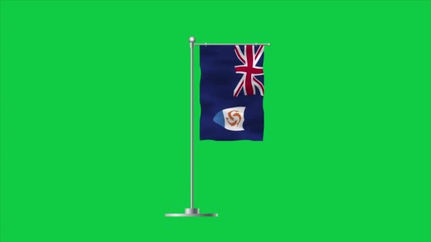 Bandeira Detalhada Anguilla Bandeira Nacional Anguilla Ilustração — Vídeo de Stock