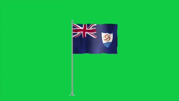 Bandeira Detalhada Anguilla Bandeira Nacional Anguilla Ilustração — Vídeo de Stock