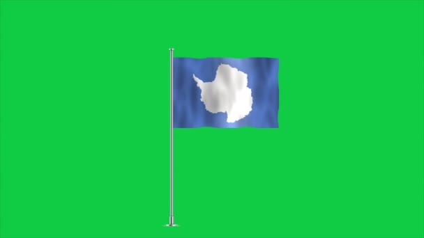 Antarktis Flagga Nationell Antarktisk Flagga Illustration — Stockvideo