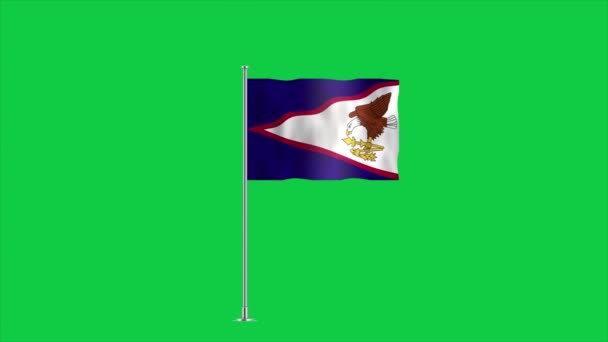 アメリカ領サモアの国旗 アメリカ領サモアの国旗 3Dイラスト — ストック動画