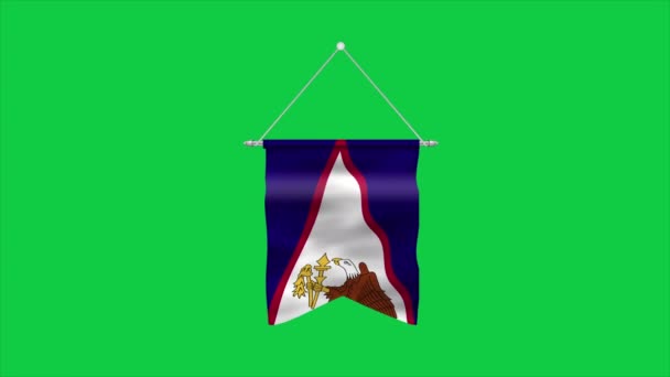 Vysoká Podrobná Vlajka Americké Samoy Národní Americká Samoa Vlajka Ilustrace — Stock video