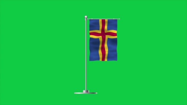 Alta Bandera Detallada Aland Bandera Nacional Aland Ilustración — Vídeos de Stock
