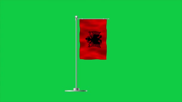 Alta Bandera Detallada Albania Bandera Nacional Albania Europa Ilustración — Vídeo de stock