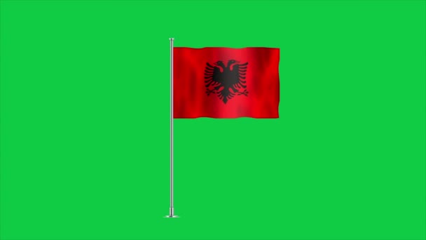 Alta Bandera Detallada Albania Bandera Nacional Albania Europa Ilustración — Vídeos de Stock