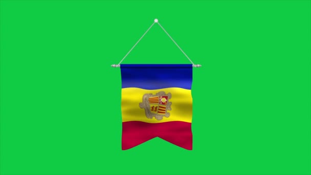 Высокий Детальный Флаг Андорры Флаг Андорры Европе Иллюстрация — стоковое видео
