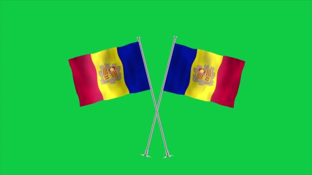 Hoge Gedetailleerde Vlag Van Andorra Nationale Vlag Van Andorra Europa — Stockvideo